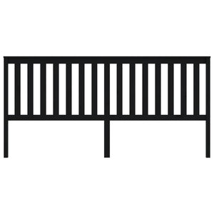 Testiera per Letto Nera 206x6x101 cm in Legno Massello di Pino