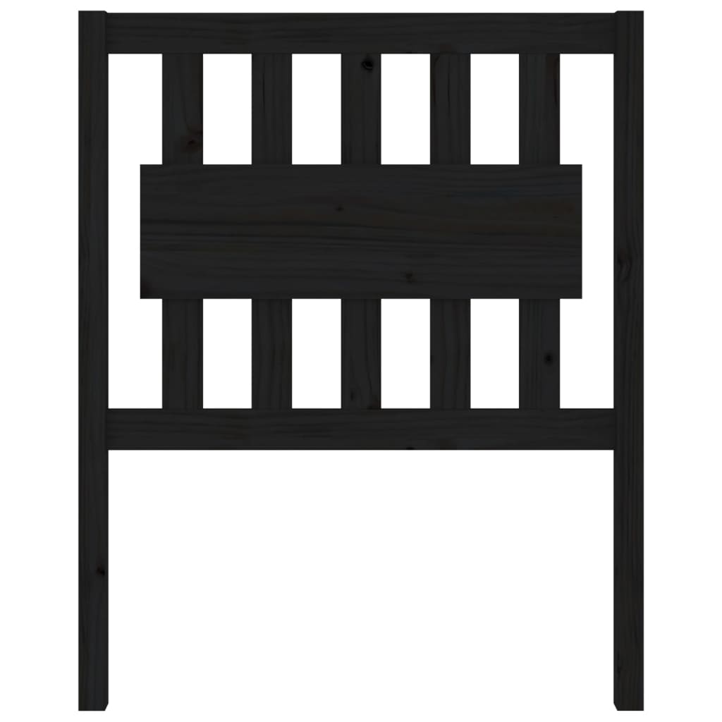 Testiera per Letto Nera 80,5x4x100 cm in Legno Massello di Pino cod mxl 31818