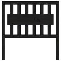 Testiera per Letto-Testata-Testiera Decorativa Nera 95,5x4x100 cm in Legno Massello di Pino 513762