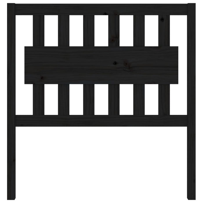 Testiera per Letto Nera 95,5x4x100 cm in Legno Massello di Pino 818554