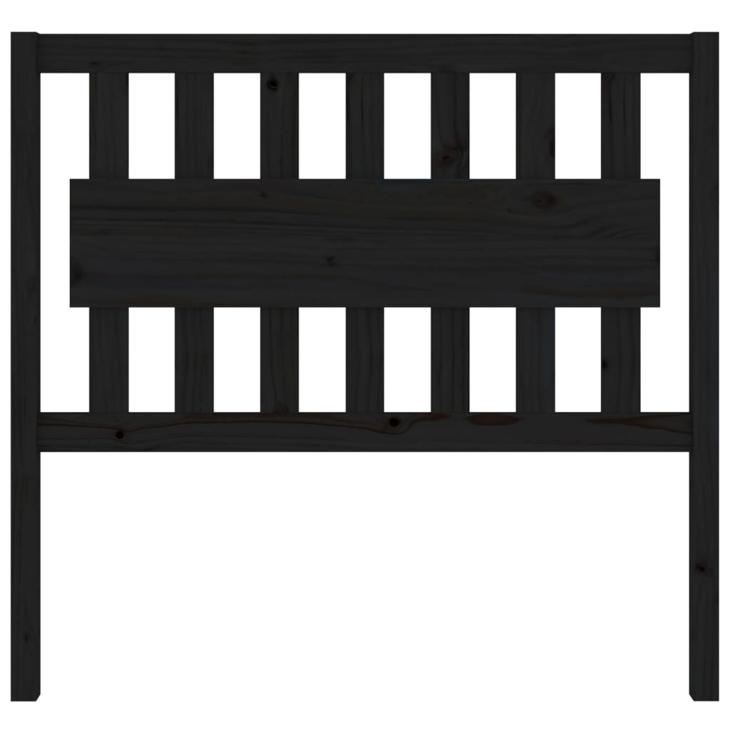 Testiera per Letto Nera 105,5x4x100cm in Legno Massello di Pino cod mxl 31819
