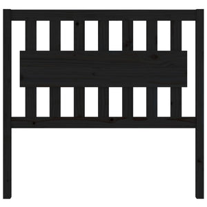 Testiera per Letto Nera 105,5x4x100cm in Legno Massello di Pino 818559