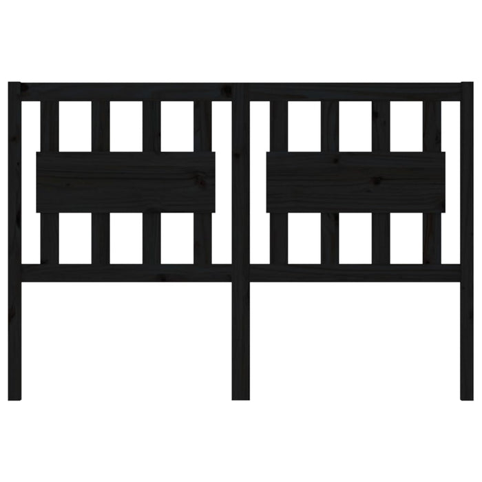 Testiera per Letto-Testata-Testiera Decorativa Nera 125,5x4x100cm in Legno Massello di Pino 808813