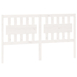 Testiera per Letto-Testata-Testiera Decorativa Bianca 155,5x4x100 cm Legno Massello di Pino