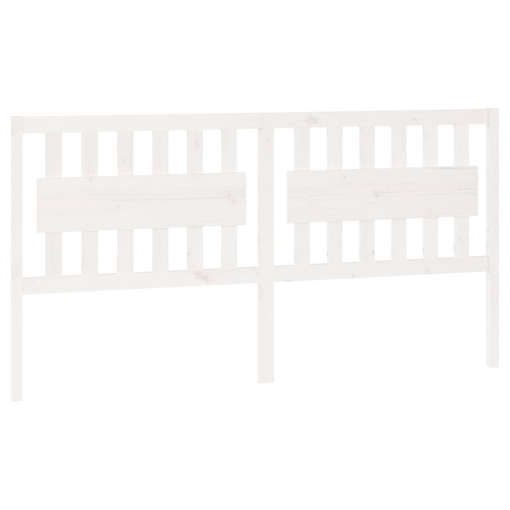 Testiera per Letto Bianca 185,5x4x100 cm Legno Massello di Pino