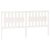 Testiera per Letto Bianca 185,5x4x100 cm Legno Massello di Pino