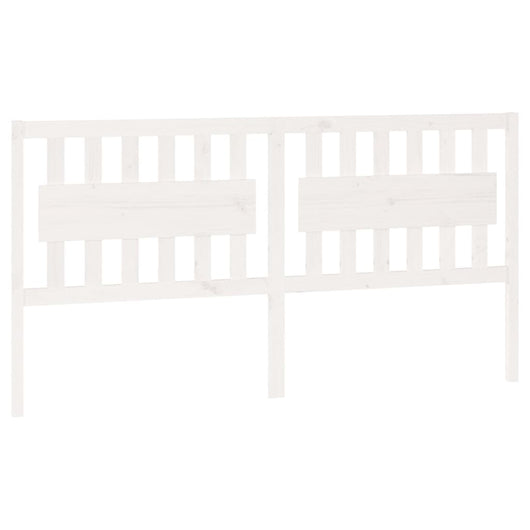 Testiera per Letto Bianca 185,5x4x100 cm Legno Massello di Pino 818586