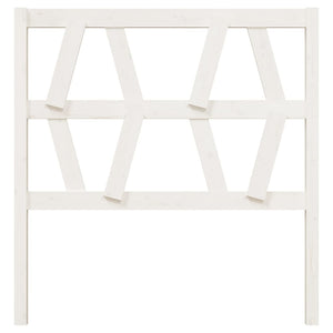 Testiera per Letto Bianca 106x4x100cm in Legno Massello di Pino