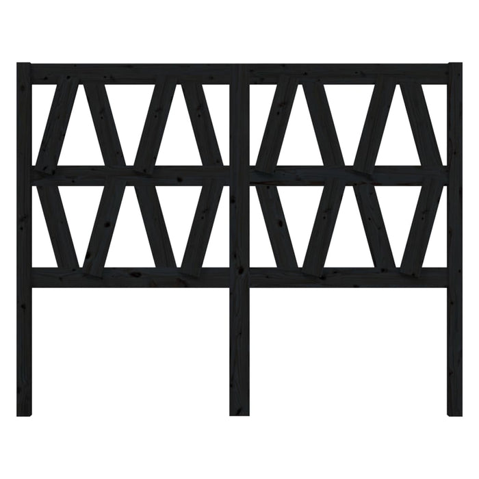 Testiera per Letto Nera 126x4x100 cm in Legno Massello di Pino 818614