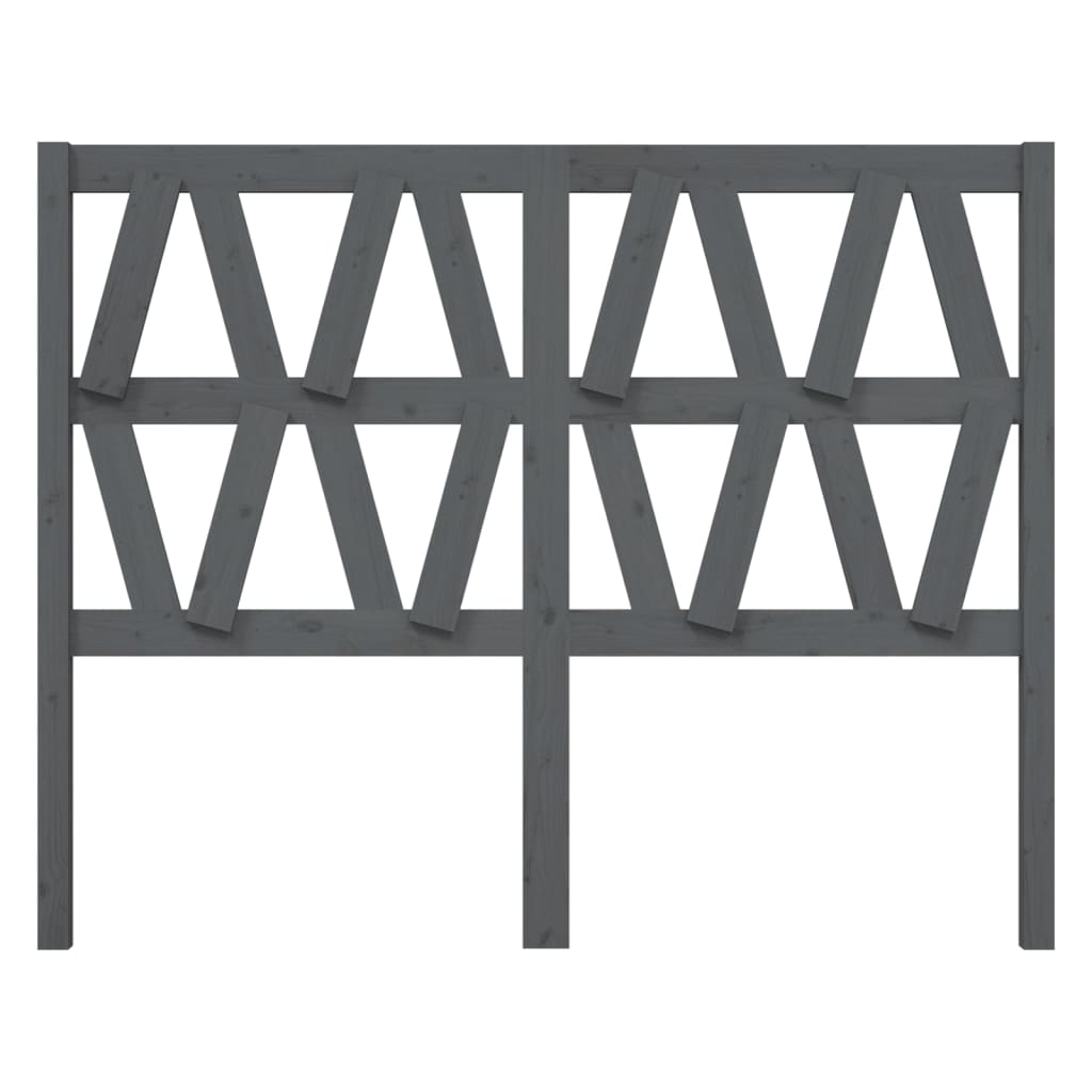 Testiera per Letto Grigia 141x4x100cm in Legno Massello di Pino