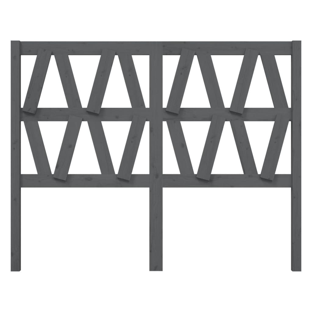 Testiera per Letto Grigia 146x4x100cm in Legno Massello di Pino 818622