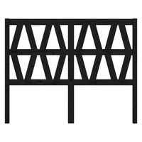 Testiera per Letto Nera 146x4x100 cm in Legno Massello di Pino 818624