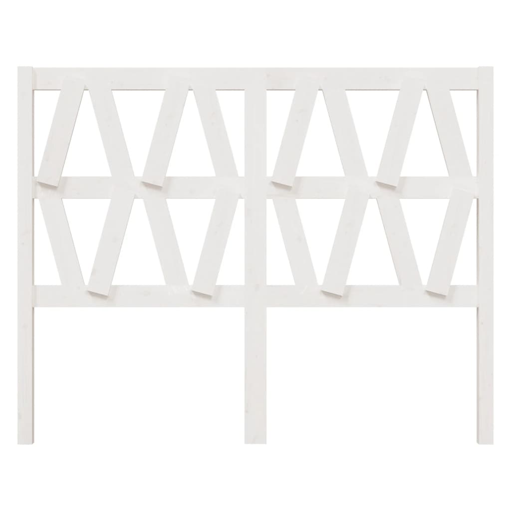 Testiera per Letto Bianca 156x4x100cm in Legno Massello di Pino