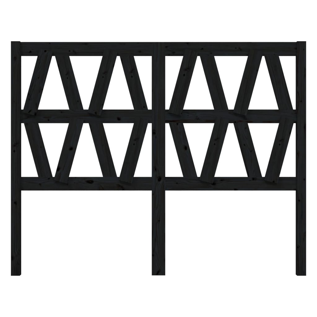 Testiera per Letto Nera 166x4x100 cm in Legno Massello di Pino 818634