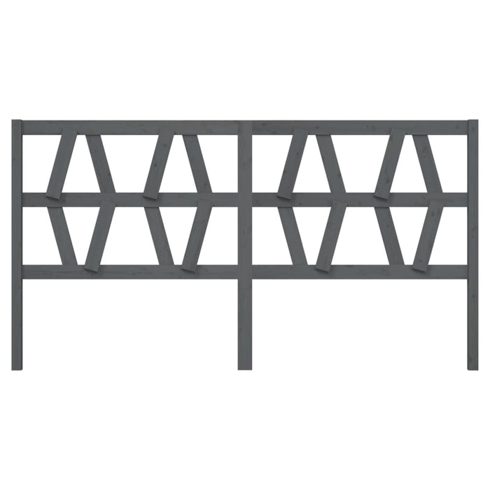 Testiera per Letto Grigia 206x4x100cm in Legno Massello di Pino 818642