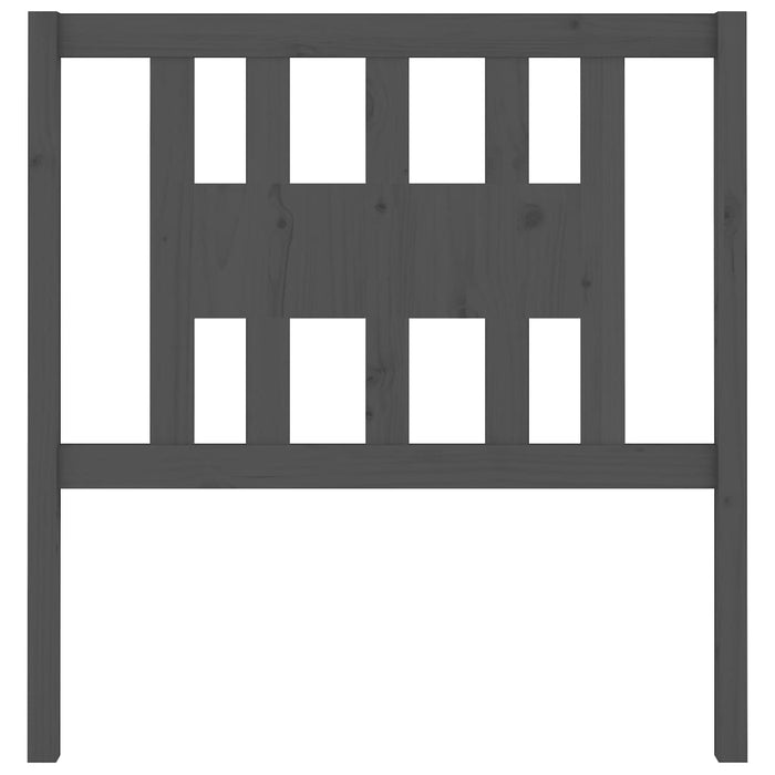 Testiera per Letto Grigia 96x4x100 cm in Legno Massello di Pino 818652