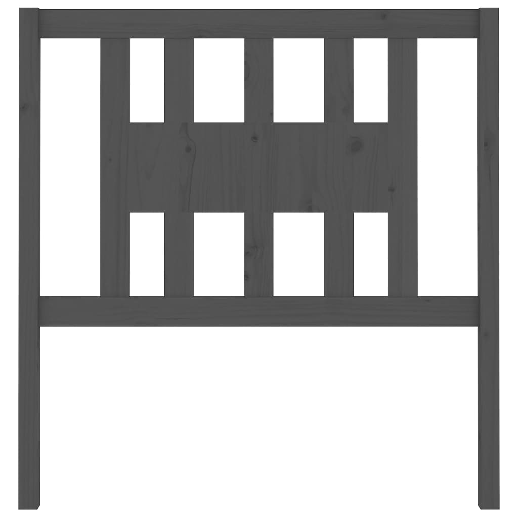 Testiera per Letto Grigia 106x4x100cm in Legno Massello di Pino 818657