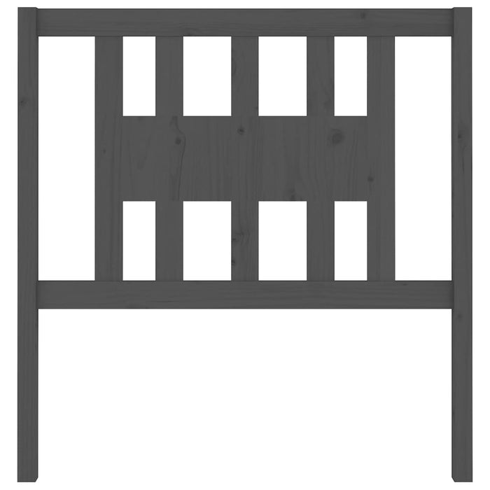 Testiera per Letto Grigia 106x4x100cm in Legno Massello di Pino 818657