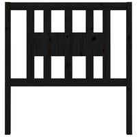 Testiera per Letto Nera 106x4x100 cm in Legno Massello di Pino