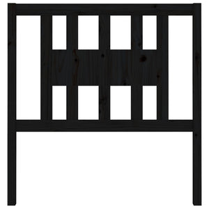 Testiera per Letto Nera 106x4x100 cm in Legno Massello di Pino