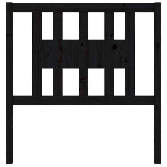 Testiera per Letto Nera 106x4x100 cm in Legno Massello di Pino