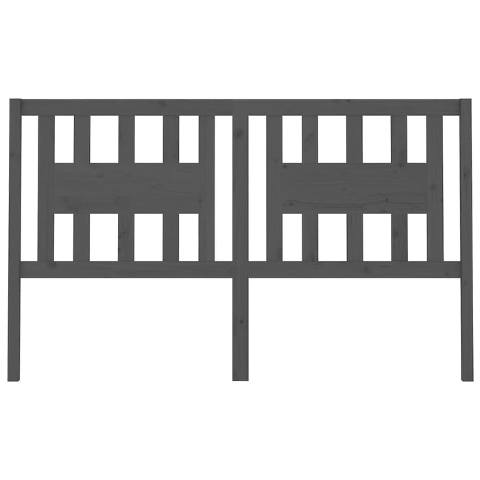 Testiera per Letto Grigia 126x4x100cm in Legno Massello di Pino 818662