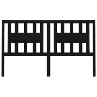 Testiera per Letto-Testata-Testiera Decorativa Nera 126x4x100 cm in Legno Massello di Pino 308211