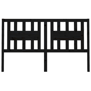 Testiera per Letto-Testata-Testiera Decorativa Nera 126x4x100 cm in Legno Massello di Pino 308211