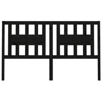 Testiera per Letto Nera 146x4x100 cm in Legno Massello di Pino 818674