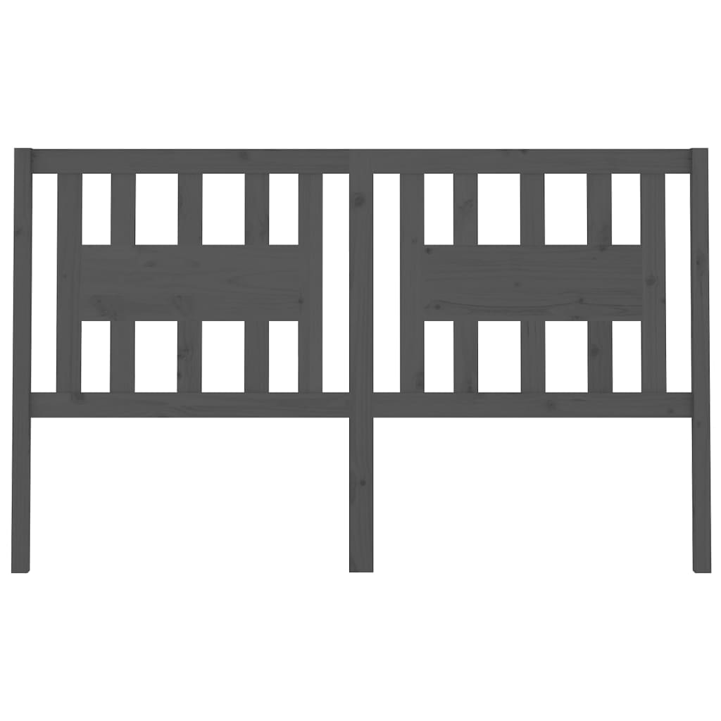 Testiera per Letto Grigia 156x4x100cm in Legno Massello di Pino