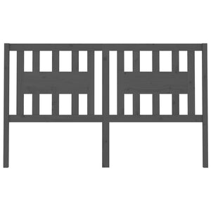 Testiera per Letto Grigia 206x4x100cm in Legno Massello di Pino 818692