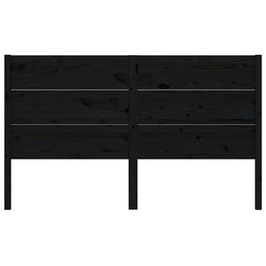 Testiera per Letto Nera 156x4x100 cm in Legno Massello di Pino