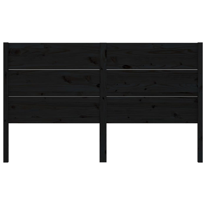 Testiera per Letto Nera 156x4x100 cm in Legno Massello di Pino