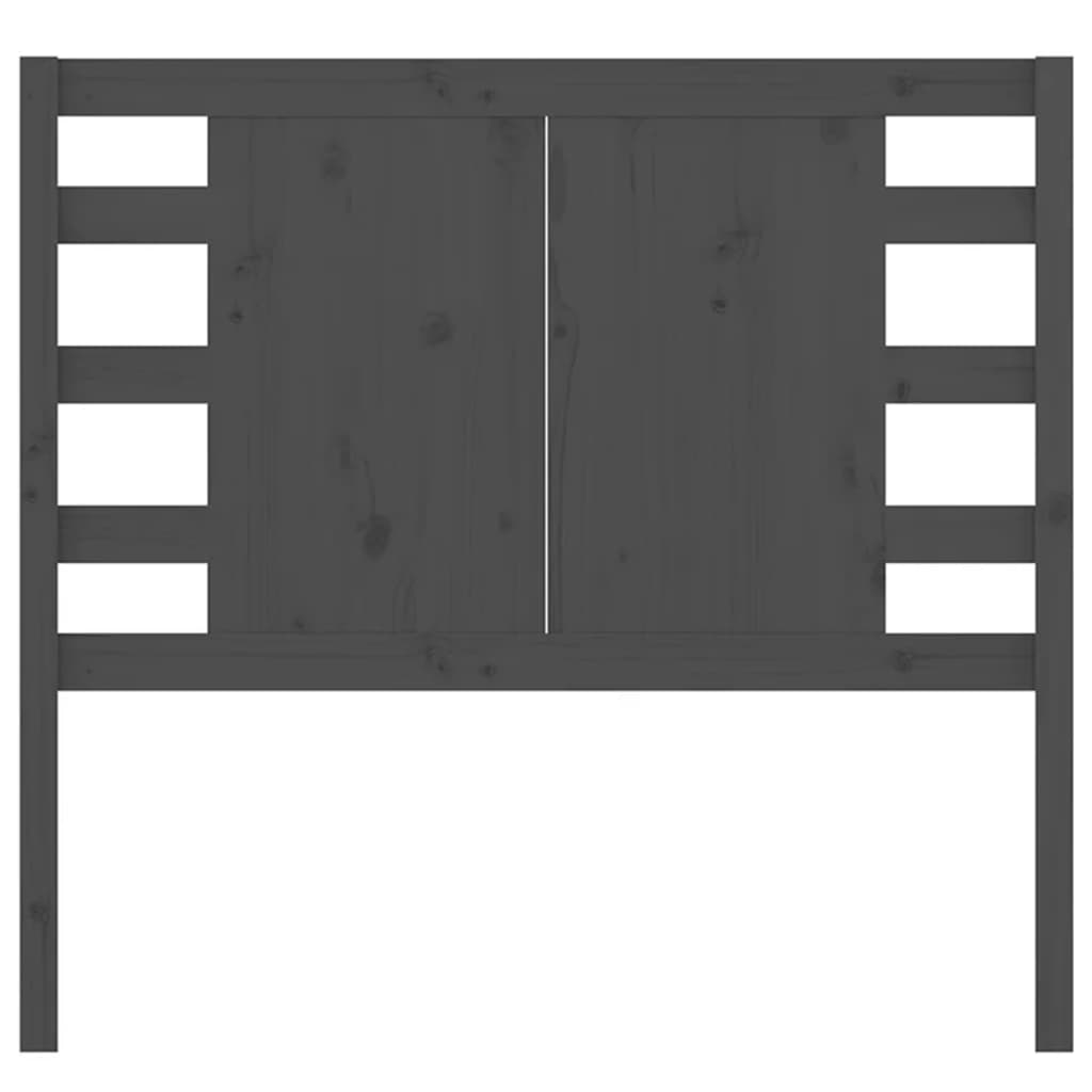 Testiera per Letto Grigia 81x4x100 cm in Legno Massello di Pino cod mxl 33759