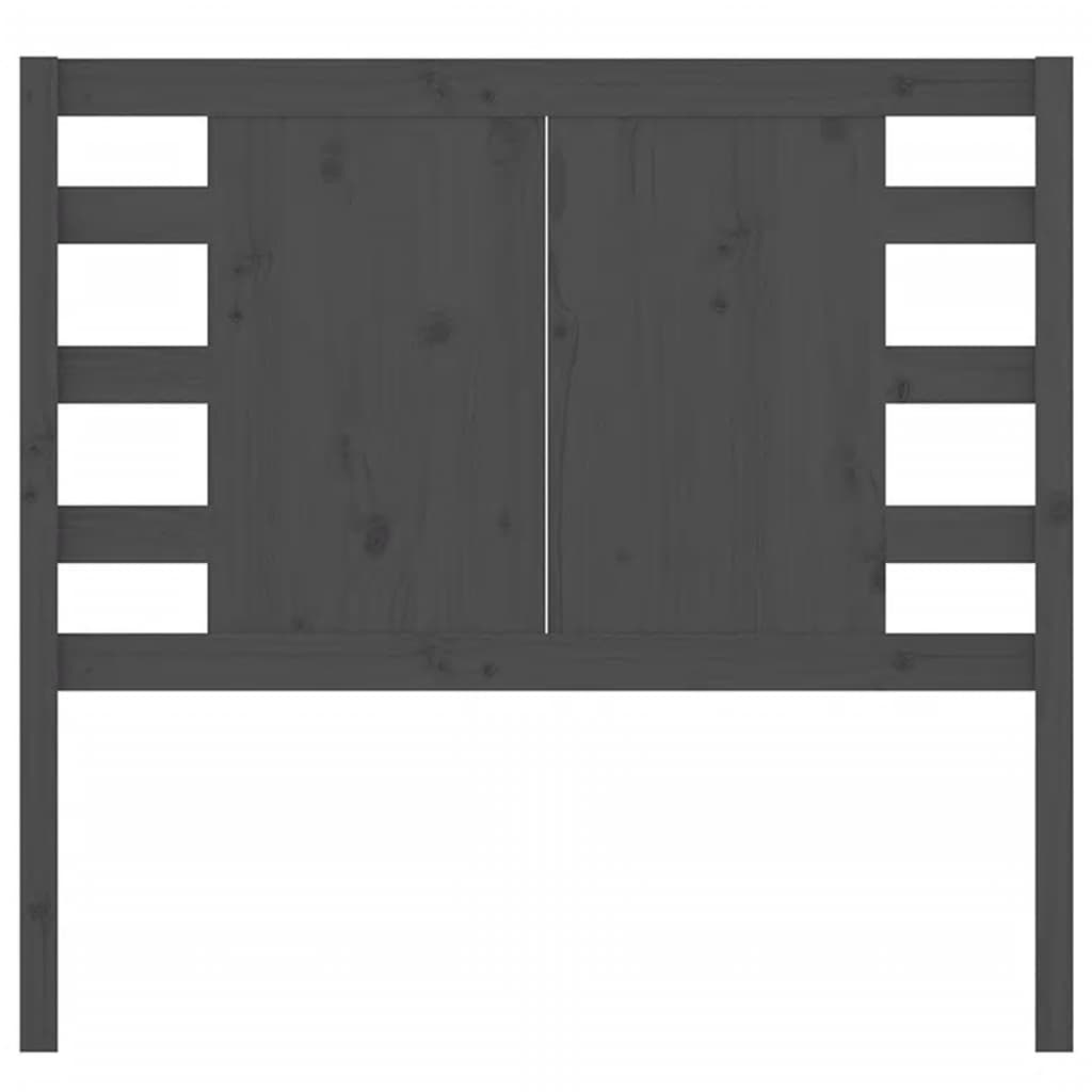 Testiera per Letto Grigia 96x4x100 cm in Legno Massello di Pino 818752