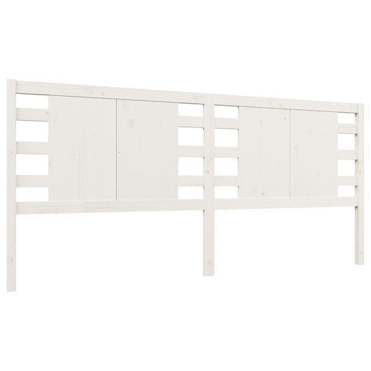 Testiera per Letto Bianca 126x4x100cm in Legno Massello di Pino 818761