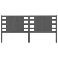 Testiera per Letto Grigia 126x4x100cm in Legno Massello di Pino