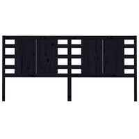 Testiera per Letto-Testata-Testiera Decorativa Nera 126x4x100 cm in Legno Massello di Pino 739543