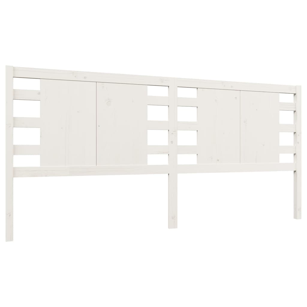 Testiera per Letto Bianca 146x4x100cm in Legno Massello di Pino 818771