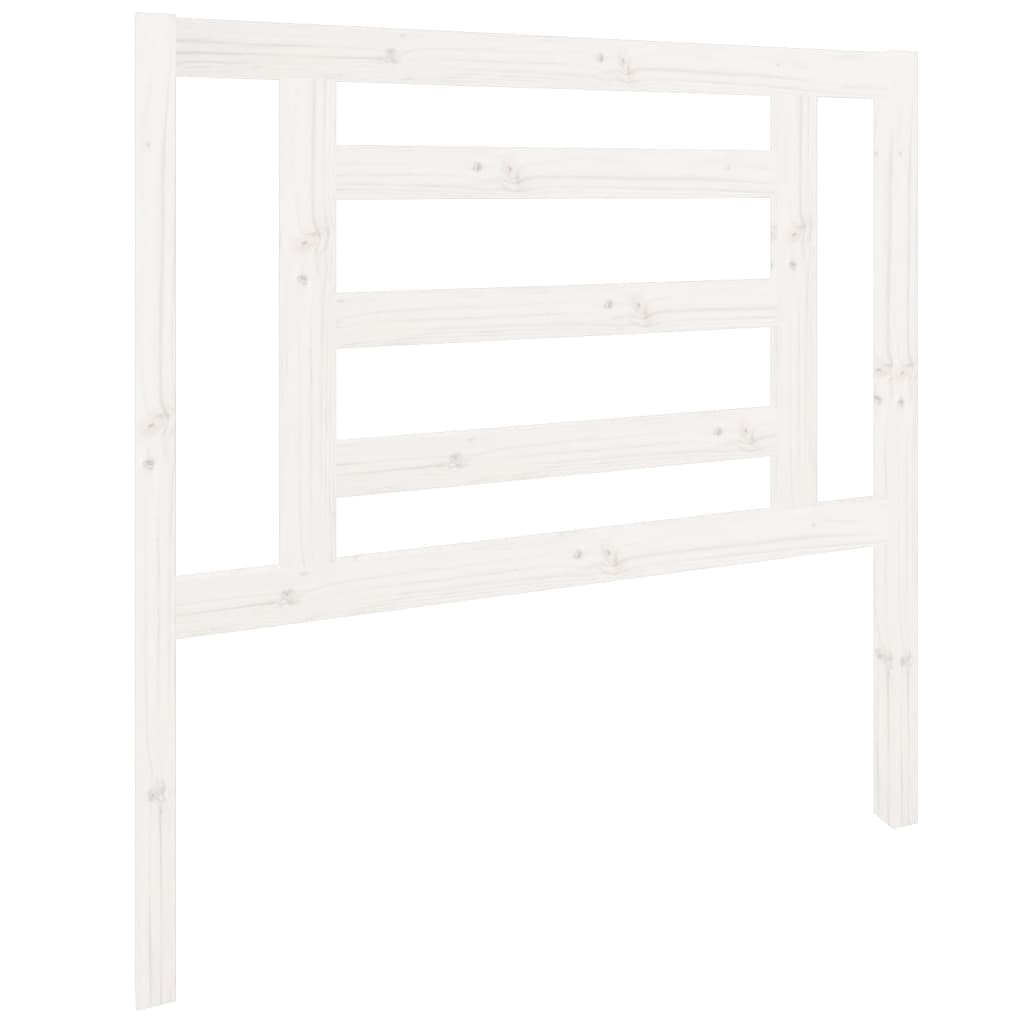 Testiera per Letto Bianca 96x4x100 cm in Legno Massello di Pino 818801