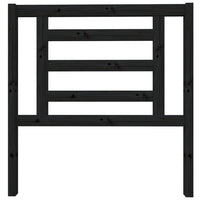 Testiera per Letto Nera 96x4x100 cm in Legno Massello di Pino 818804