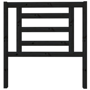 Testiera per Letto Nera 96x4x100 cm in Legno Massello di Pino 818804