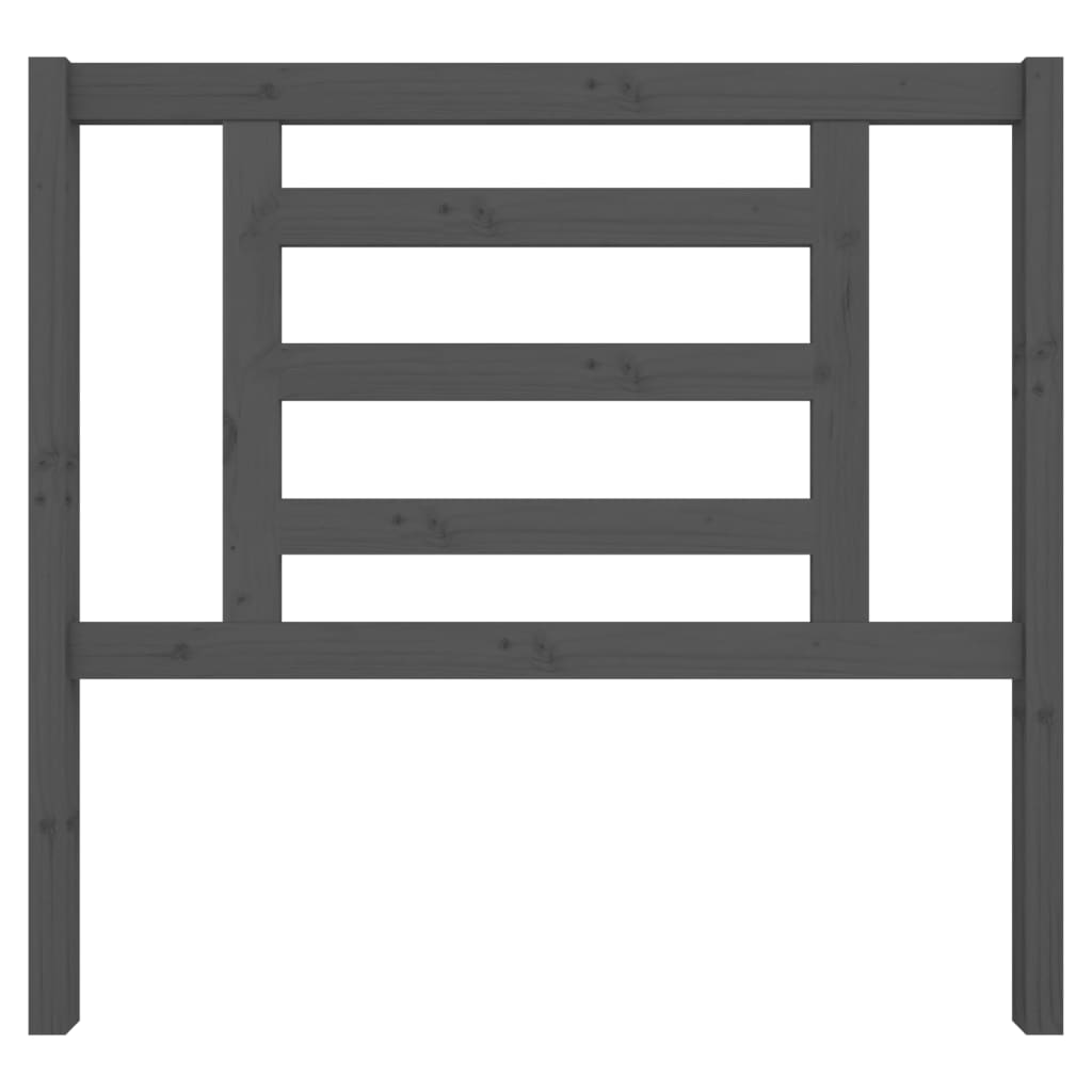 Testiera per Letto Grigia 106x4x100cm in Legno Massello di Pino 818807