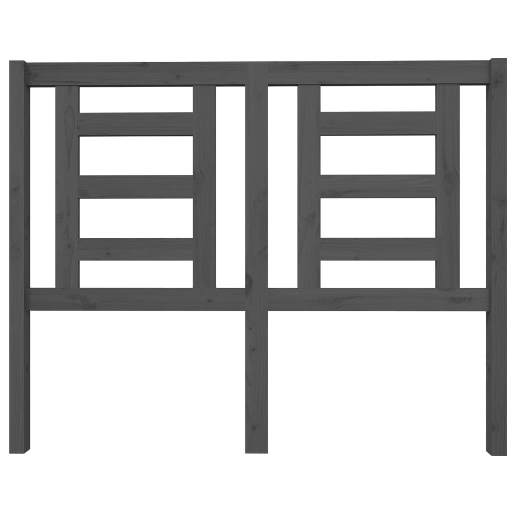 Testiera per Letto Grigia 126x4x100cm in Legno Massello di Pino 818812