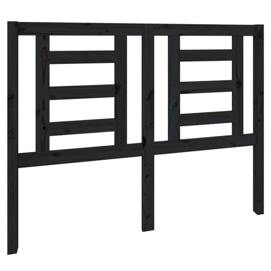 Testiera per Letto Nera 126x4x100 cm in Legno Massello di Pino 818814