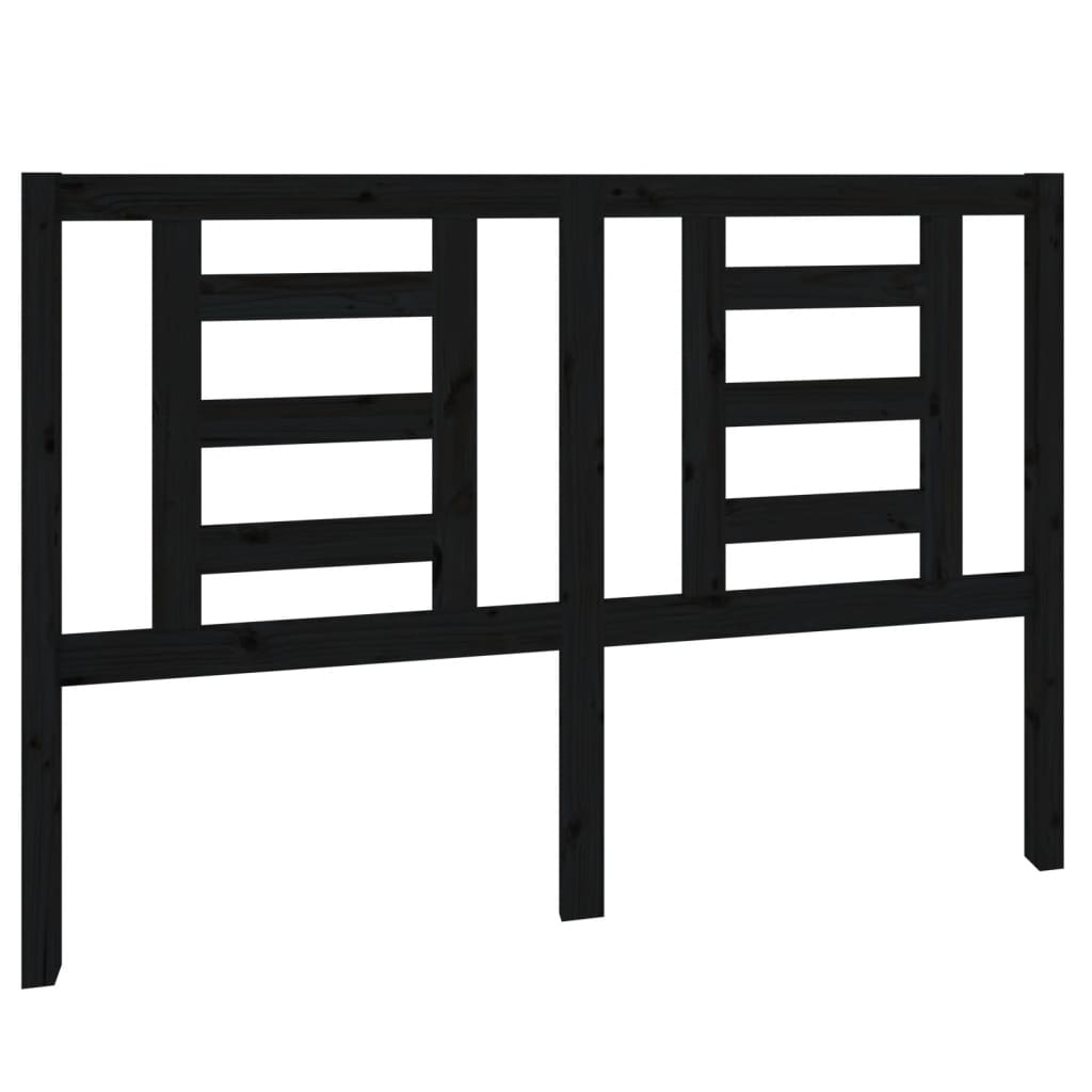 Testiera per Letto Nera 141x4x100 cm in Legno Massello di Pino 818819