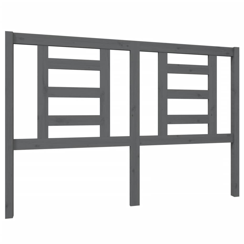 Testiera per Letto-Testata-Testiera Decorativa Grigia 146x4x100cm in Legno Massello di Pino 631068