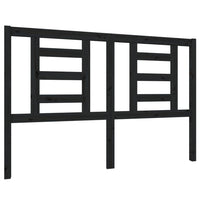 Testiera per Letto Nera 146x4x100 cm in Legno Massello di Pino 818824