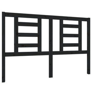 Testiera per Letto Nera 146x4x100 cm in Legno Massello di Pino 818824