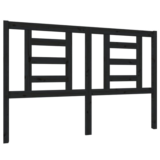 Testiera per Letto Nera 146x4x100 cm in Legno Massello di Pino 818824